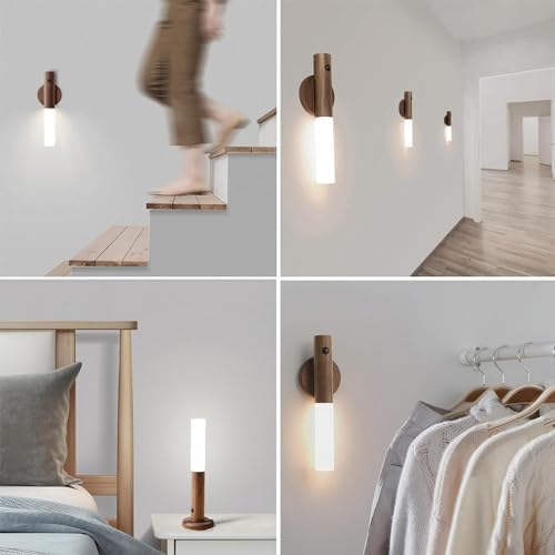 Minimalist Walnut Motion Sensing Sconce
